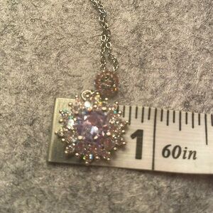 NEW Natural cubic zirconia pendent with 18 inch chain. Elegant and dainty